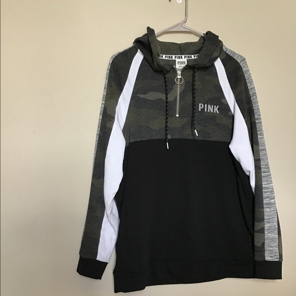 PINK Victoria's Secret Tops - PINK Camo Quarter Zip Hoodie